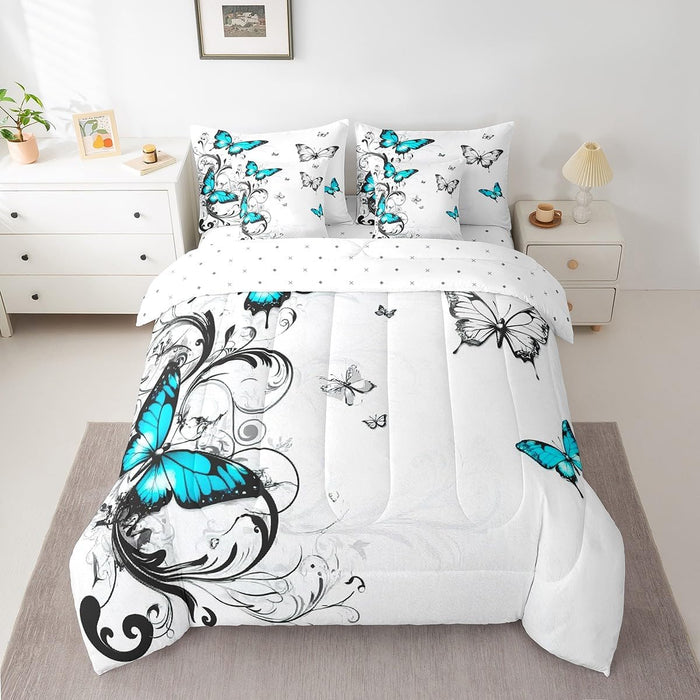 Feelyou Leopard Bed Set for for Kids Boys Girls Twin Size Cheetah 7 Pieces Beeding Set Ultra Soft Animal Print Bed in a Bag with Comforter, Sheets, Pillowcases Safari Room Decor Zebra