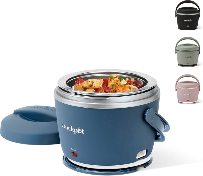 Crock-Pot 20-Ounce Electric Lunch Box, Portable Food Warmer, Blush Pink | Perfect for Travel, Car, On-the-Go | Spill-Free, Dishwasher-Safe