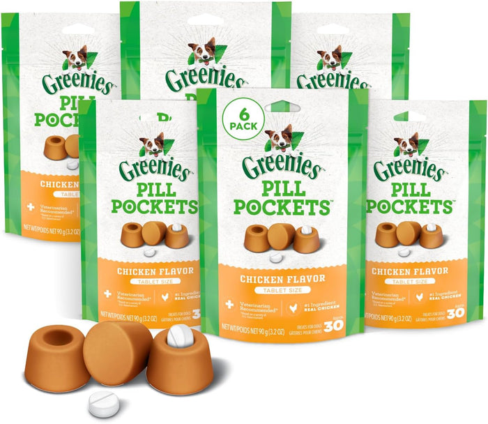 Greenies Pill Pockets for Dogs Large Size, Soft Dog Treats, Chicken Flavor, 15.8 oz. Pouch (60 Treats)