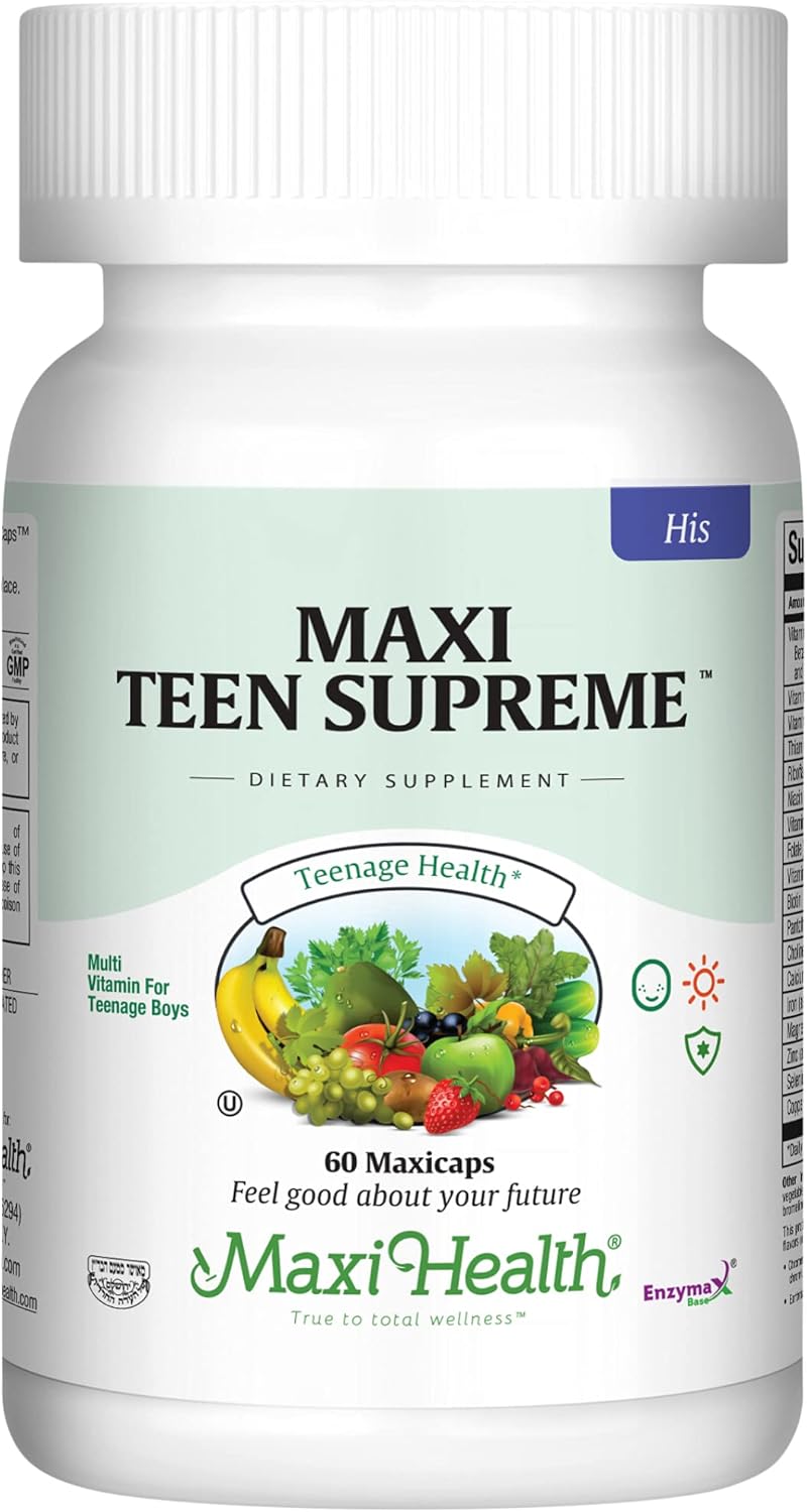 Teen Vitamins for Girls 12-17 - Teen Multivitamin Supreme with D3, Iron, Calcium, Biotin, Digestive Enzymes – Teenager Girl Multi Vitamins for Energy, Immune & Mood Support – 60 Count