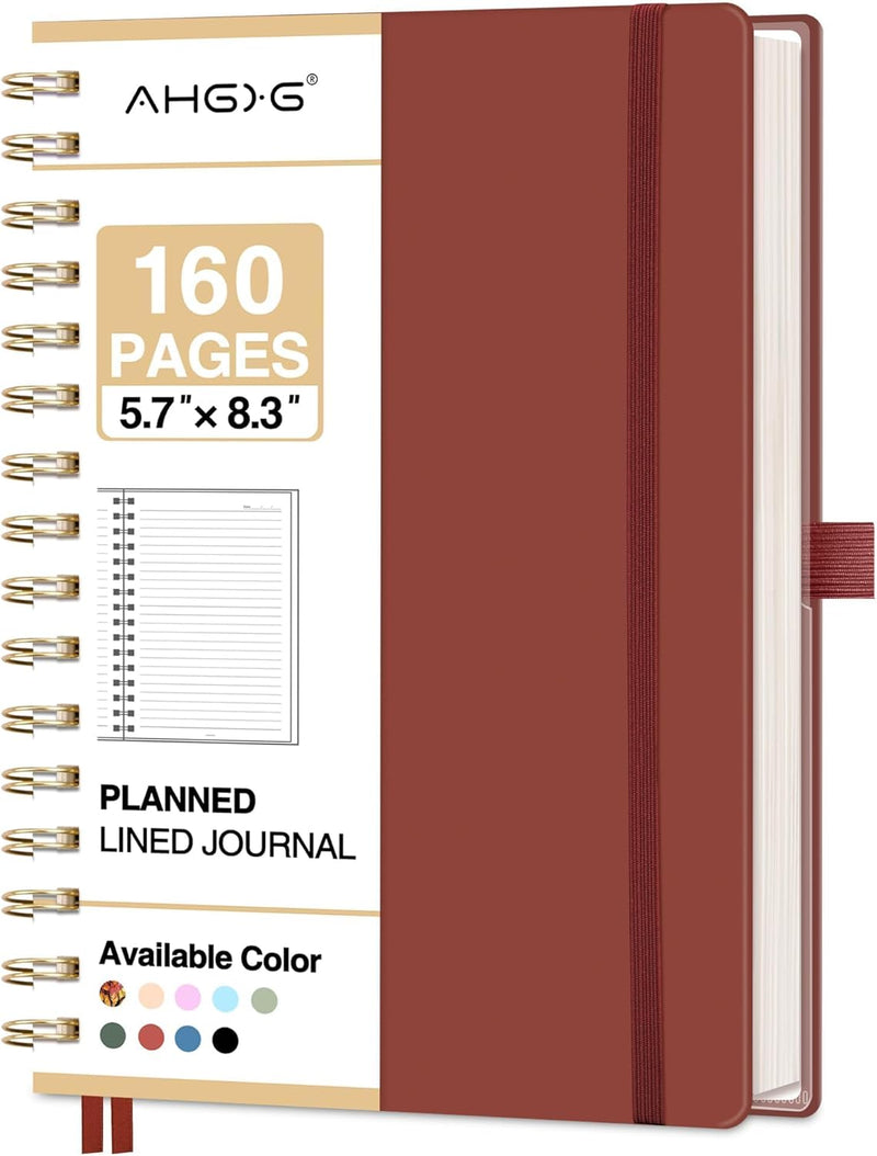 AHGXG Spiral Journal Notebook, 160 Lined Pages, A5 Medium Size (5.7'' x 8.3''), for Men & Women, Journaling, Writing, Work & Office, Hardcover, 100 GSM Thick Paper (Colourful Tree)