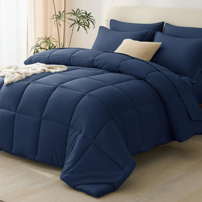 CozyLux King Size Comforter Set Sage Green - 7 Pieces Bed in a Bag King, Okeo-Tex Certifited Bedding Set, All Season Soft Bed Set with Down Alternative Comforter, Sheets, Pillowcases & Pillow Shams