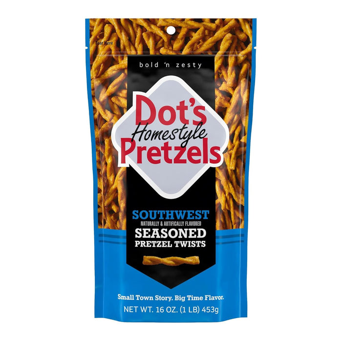 Dot's Pretzels Original Seasoned Pretzel Twist Snack, 16oz Grocery Sized Bag