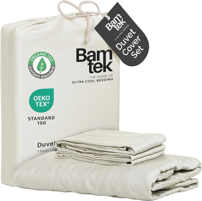 Duvet Cover Set - 100% Viscose Derived from Bamboo Duvet Cover King Size, 3 PC Luxury Cooling Duvet Cover for Hot Sleepers, Silky Buttery Soft Comforter Cover & 2 PC King Pillowcases, Storm