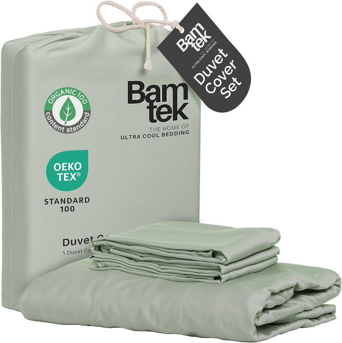 Duvet Cover Set - 100% Viscose Derived from Bamboo Duvet Cover King Size, 3 PC Luxury Cooling Duvet Cover for Hot Sleepers, Silky Buttery Soft Comforter Cover & 2 PC King Pillowcases, Storm
