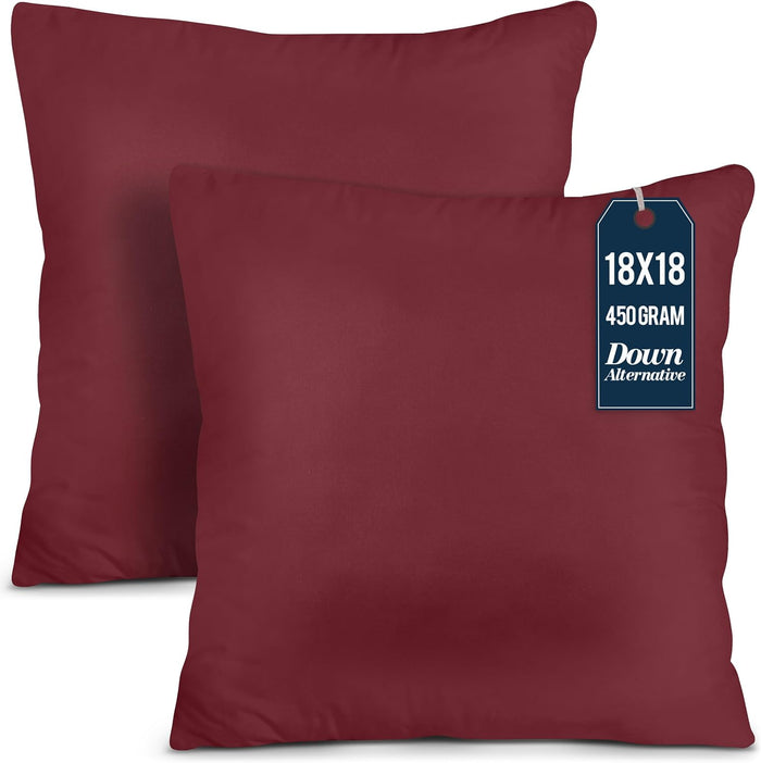 Utopia Bedding Throw Pillows Insert (Pack of 2, White) - 18 x 18 Inches Bed and Couch Pillows - Indoor Decorative Pillow