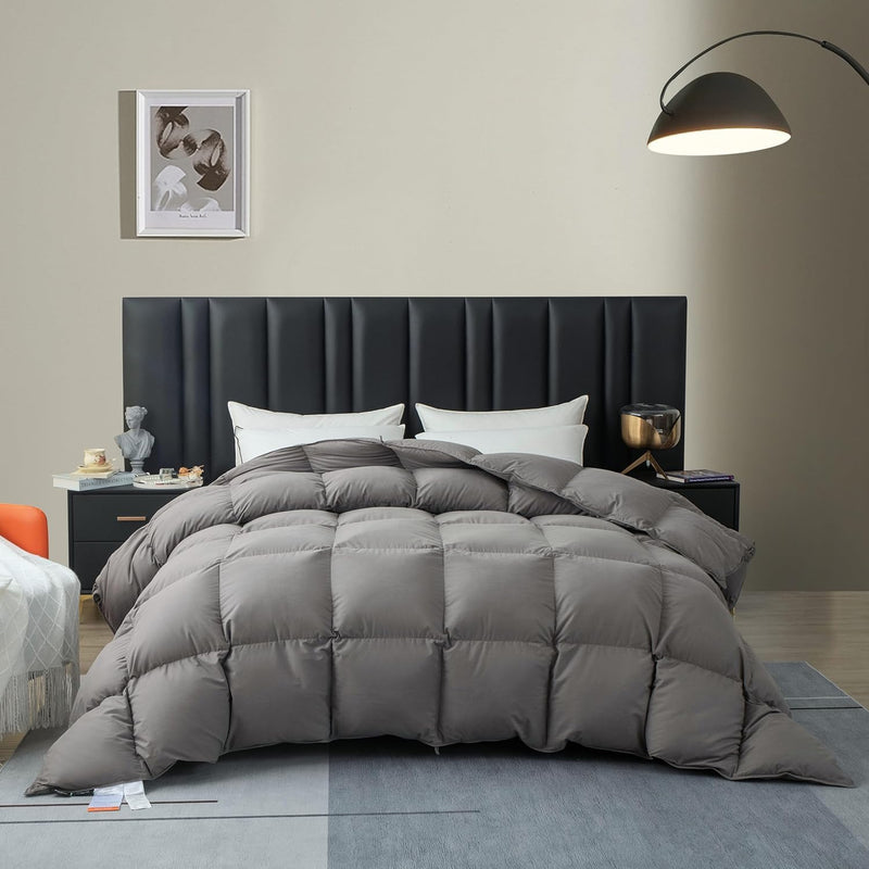 Luxury Down Feather Comforter Ultra Oversized King-Bed Comforters Duvet Insert-Soft Hotel Collection Duvets- Oversized King Size(120" X 98”)