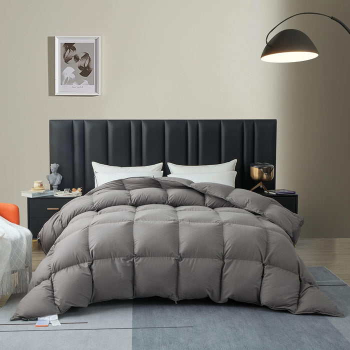 Luxury Down Feather Comforter Ultra Oversized King-Bed Comforters Duvet Insert-Soft Hotel Collection Duvets- Oversized King Size(120" X 98”)