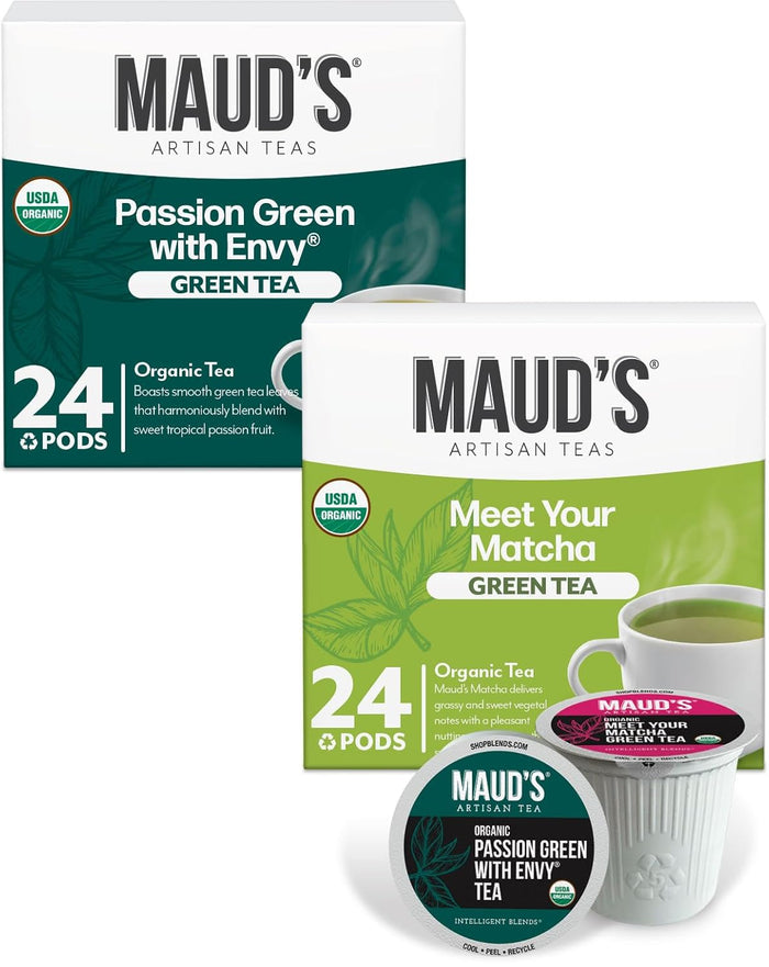 Maud's Organic English Breakfast Black Tea Pods, 24 ct, Recyclable Single Serve Pods – 100% Gourmet Blended Tea Leaves, Compatible with Keurig K Cups Maker