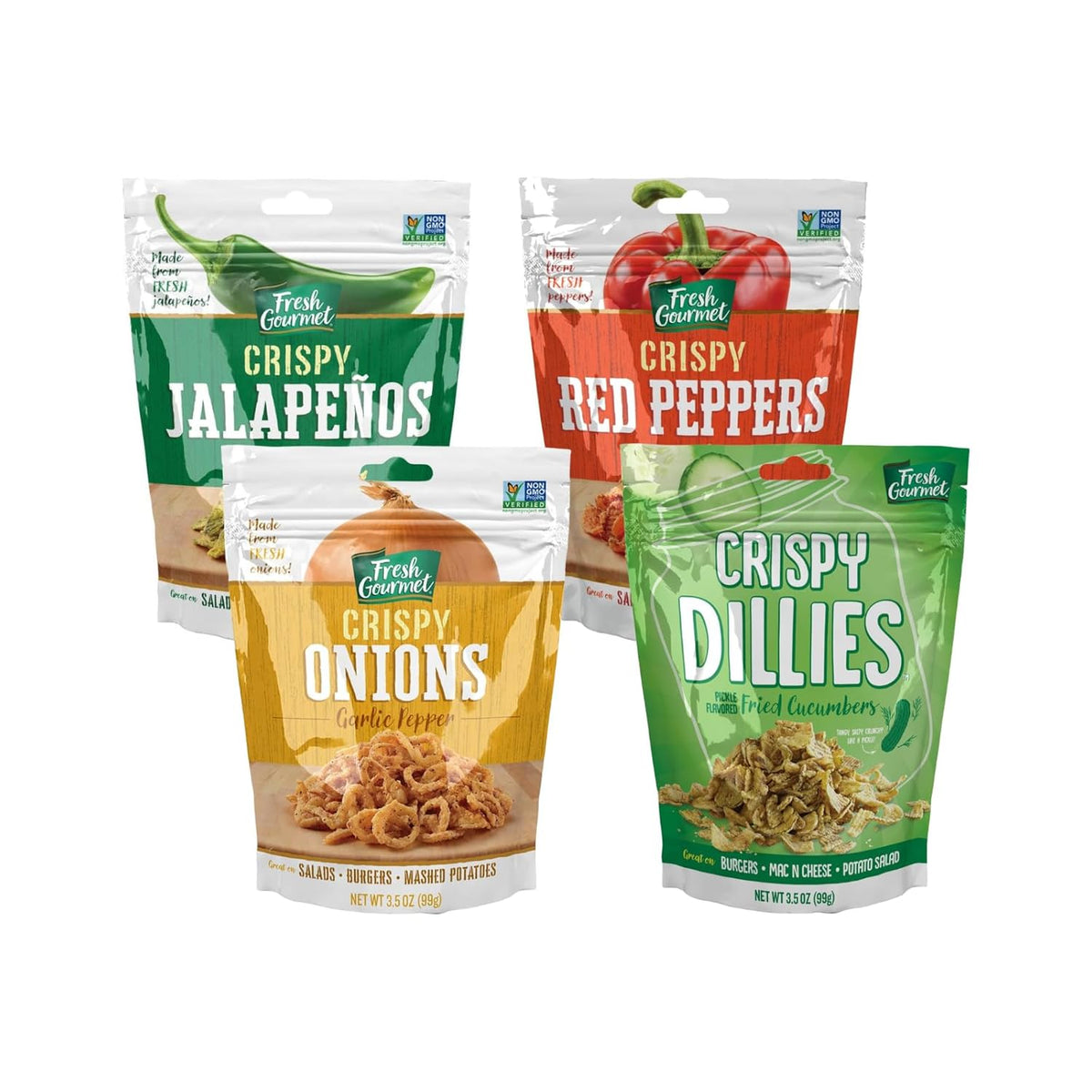 Fresh Gourmet Crispy Red Peppers | 3.5 Ounce, Pack of 6 | Low Carb | Crunchy Snack and Salad Topper