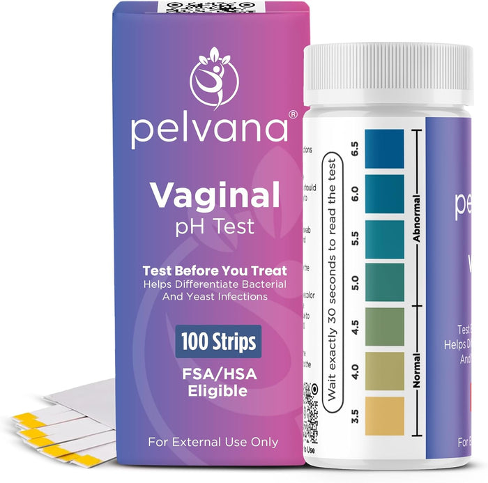 Pelvana Vaginal pH Test Strips for Women – 50 Strips, at-Home BV and Yeast Infection Test Kit, Vaginal pH Tester to Differentiate Between Conditions