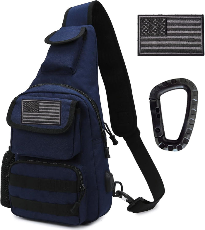 Tactical Shoulder Bag - 1000D Molle Military Backpack Outdoor Daypack Chest Pack (Darkgray)