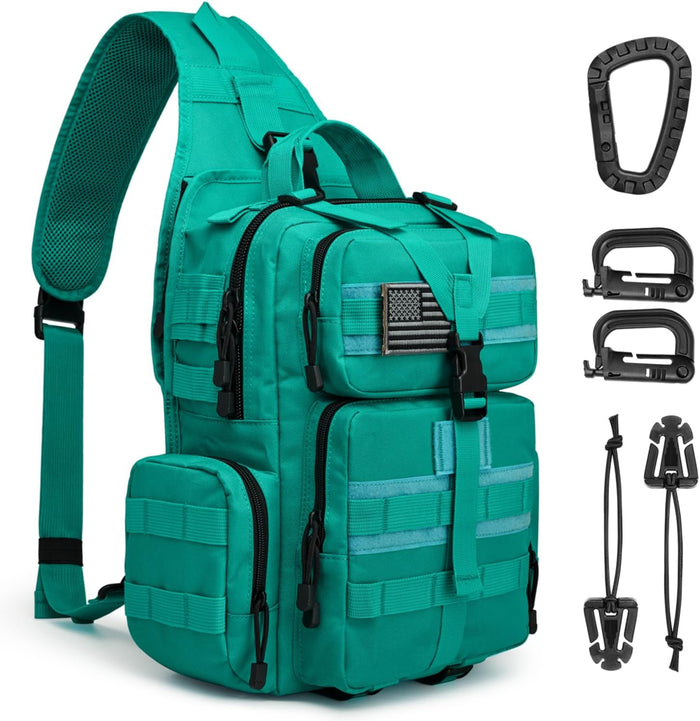 G4Free Large Tactical EDC Sling Bag Backpack, Military Molle Bag Single Strap Shoulder Backpack for Men