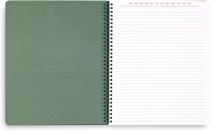 Steel Mill & Co Large Spiral Notebook College Ruled for Journaling/School/Work, 11" x 9.5" with Durable Hardcover and 160 Lined Pages, Wanderlust