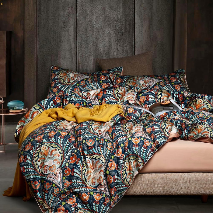 mixinni Leopard Print Queen Size Comforter Set-3 Pieces Animal Cheetah Printed Comforter Sexy Soft Fluffy Brown/Black Floral Print Bedding Set with 2 Pillowcases for All Season-Queen Size