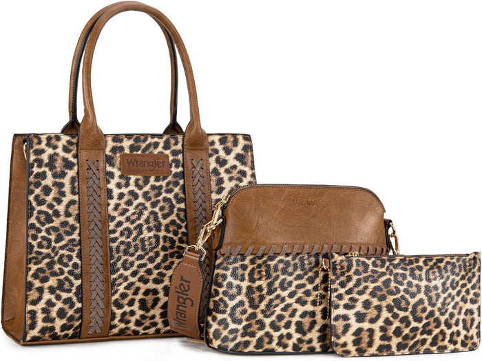 Wrangler 3Pcs Purses for Women Tote Bag Crossbody Handbag Sets with Strap