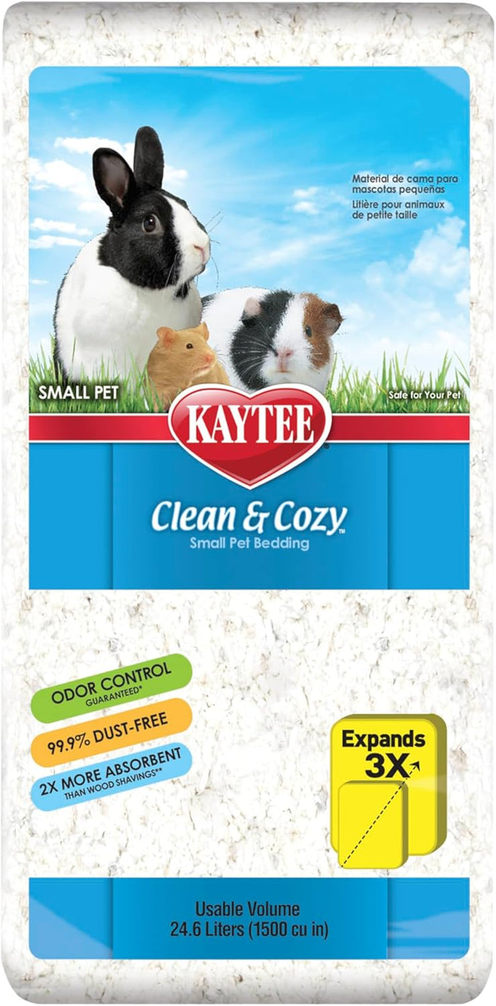 Kaytee Clean & Cozy White Paper Bedding, Made for Small Animals, 100 Liters, Pack of 2