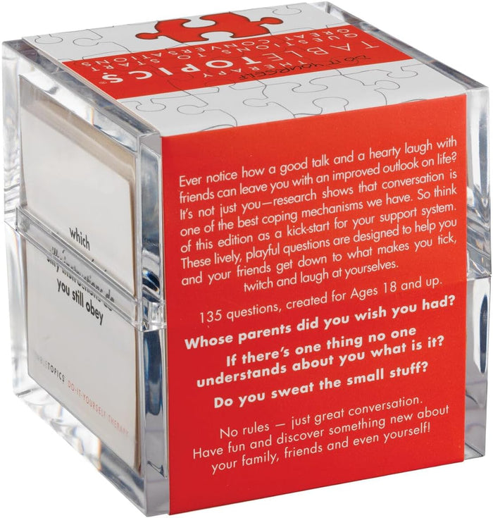 TableTopics Do-It-Yourself Therapy Question Card Game - 135 Entertaining Conversation Starter Cards for Adult Friends, Girls Night, Dinner Party, Getting to Know You Game