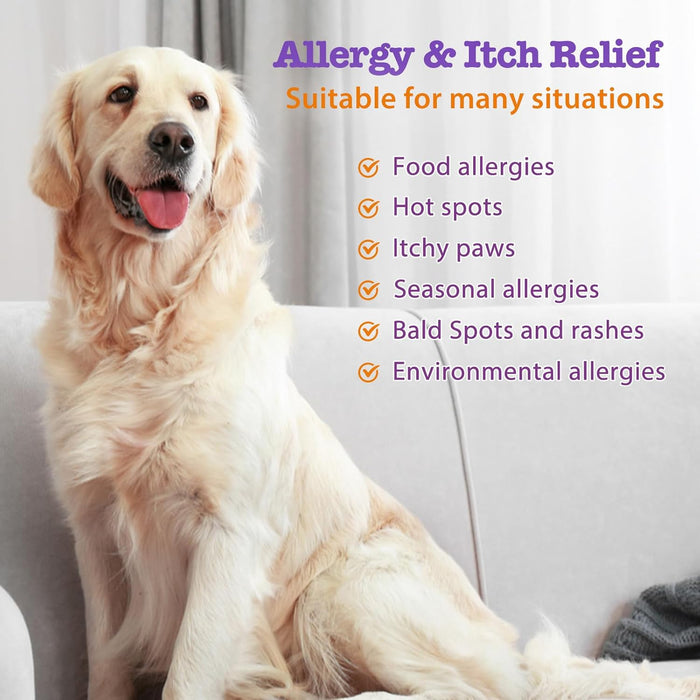 Dog Allergy Chews 200ct Dog Itching Skin Relief Chews for Paw Licking Itchy Skin Relief Supplement with Probiotics Omega 3 Fish Oil Anti Itch Allergy Relief for Dogs Seasonal Allergies Immune Support