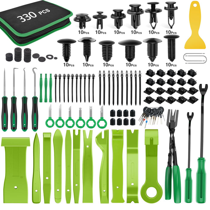 GOOACC 190 Pcs Car Retainer Clips & Fastener Remover - 18 Most Popular Sizes & Applications Auto Push Pin Rivets Set -Door Trim Panel Clips for Toyota, Honda, Nissan, Mazda - Bonus Fastener Remover
