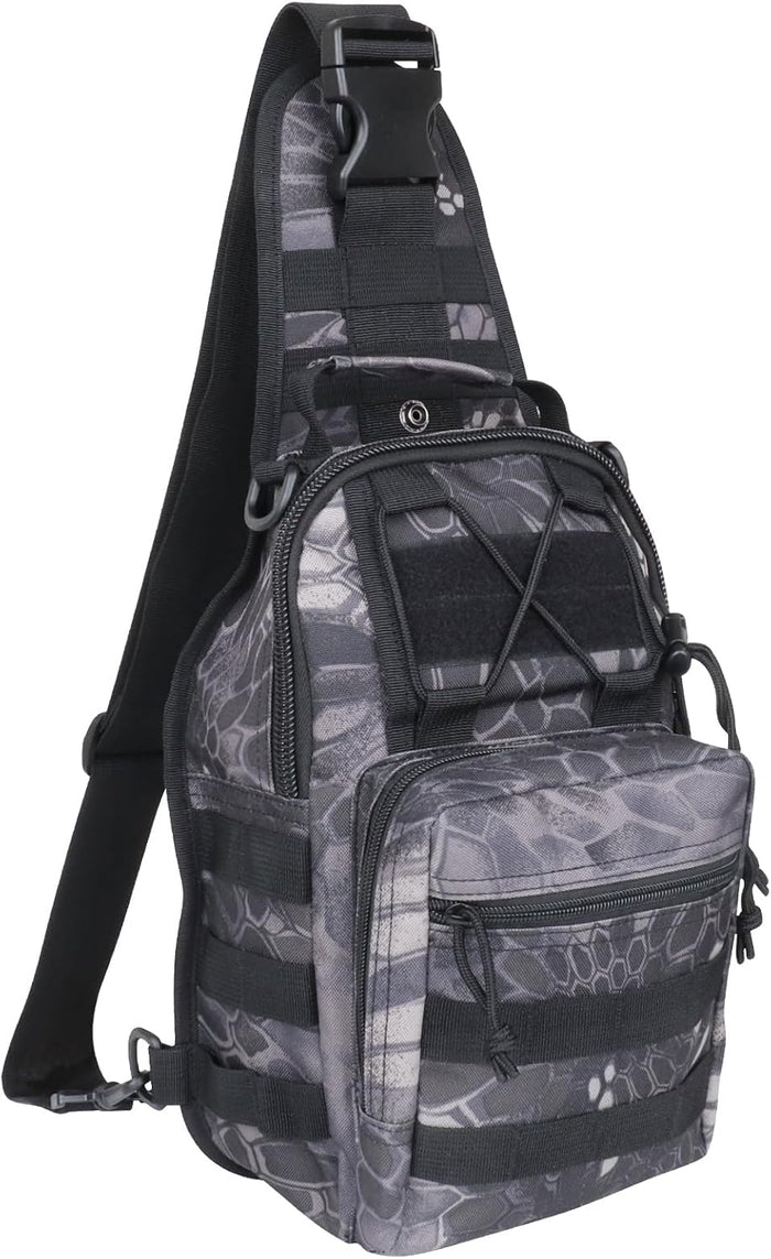 Qcute Tactical Backpack, Waterproof Military Cross-body Molle Sling Shoulder Backpack Chest Bag for Outdoor Every Day Carry