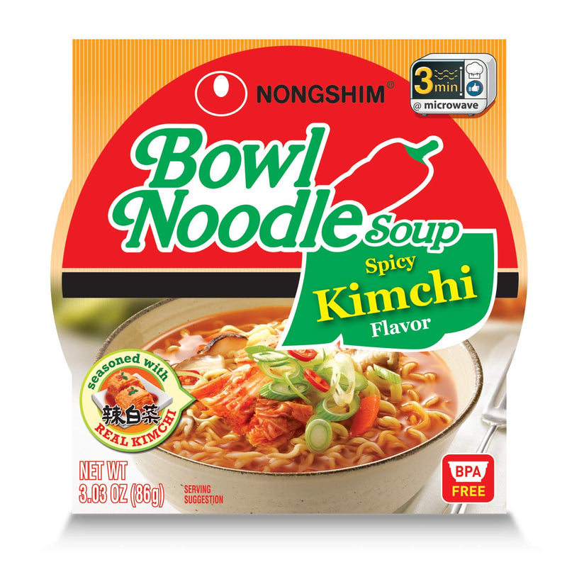 Nongshim Ramen Noodles, Gourmet Instant Ramen bowl, Premium Microwavable Noodle Soup, Hot & Spicy, 3.03 Ounce (Pack of 6)