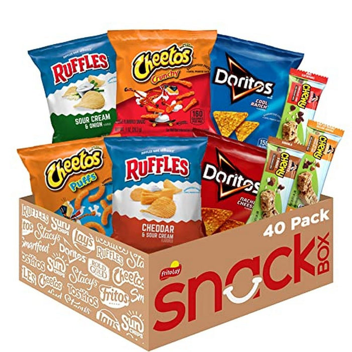 Frito-Lay Ultimate Snack Care Package, Variety Assortment of Chips, Cookies, Crackers & More, (Pack of 40)
