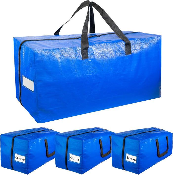 Extra Large Moving Bags with Strong Handles, 6 Pack Heavy Duty Storage Bags with Smooth Zipper, Oversized Storage Tote for Clothes Moving Supplies Dorm Essentials Household Containers