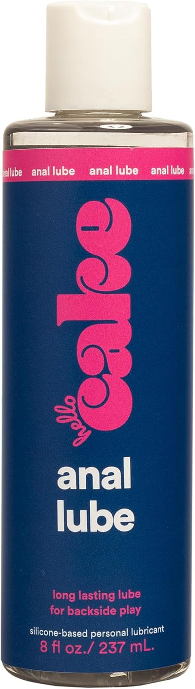 Hello Cake Anal Lube - Silicone-Based Personal Lubricant - Silky Smooth, Ultra Slippery, Long-Lasting, Non-Sticky, Comfort Glide for Men, Women, and Couples, 8 fl oz