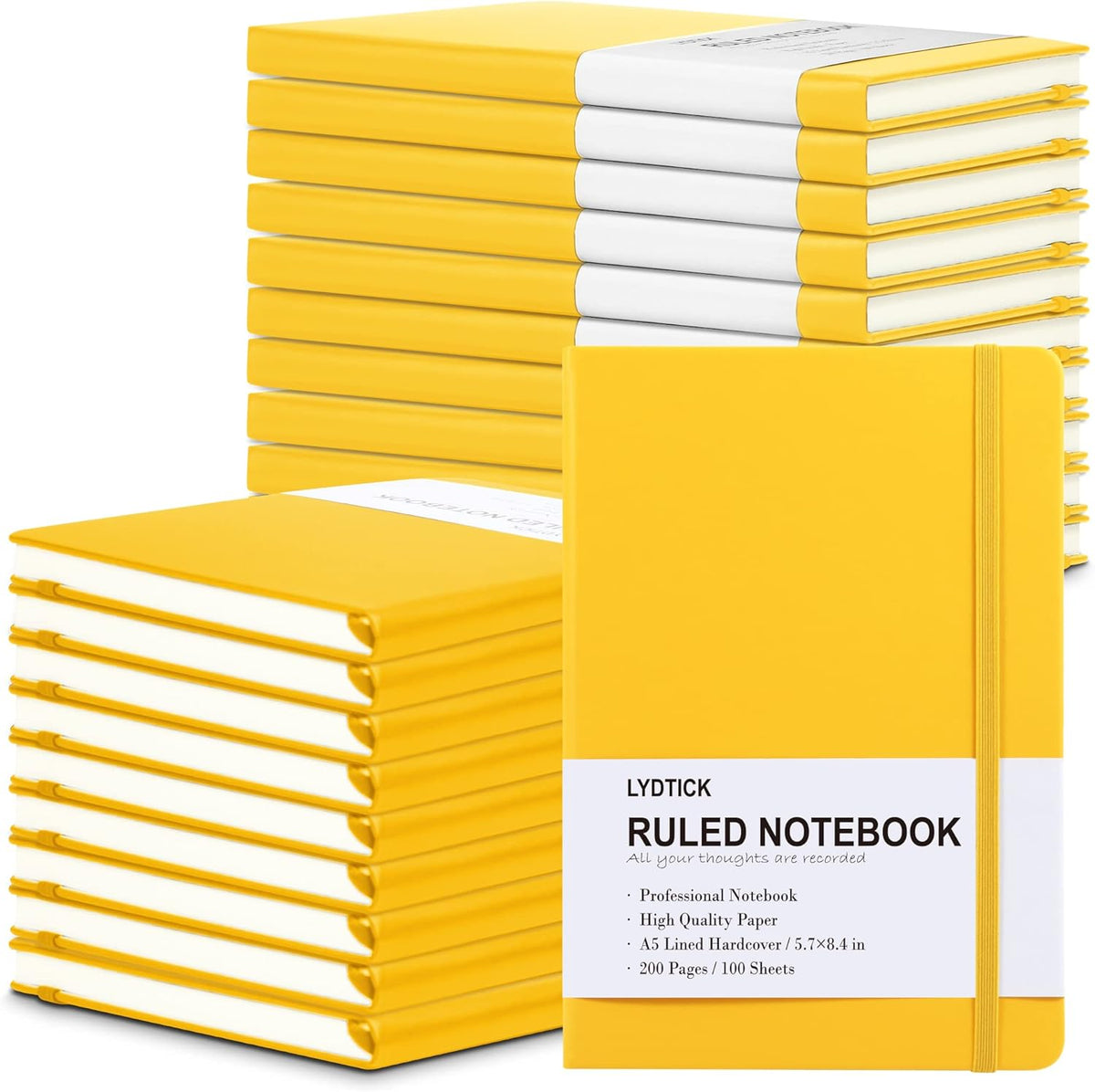 20 Pack Journals for Writing College Ruled Notebooks Journal in Bulk, Hardcover Notebooks (200Pages) for Note Talking, Lined Bullet Journals for Home School Office, 5.7"x8.4", Red