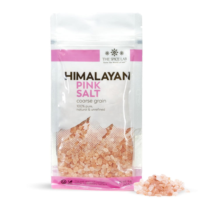 The Spice Lab Himalayan Salt - Coarse 2.2 Lb / 1 Kilo - Pink Himalayan Salt is Nutrient and Mineral Dense for Health - Gourmet Pure Crystal - Kosher & Natural Certified