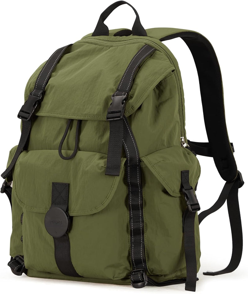 mixi Travel Backpack for Women Men, 18 Inch Carry On Laptop Backpack Flight Approved fits 16'' Laptop, Lightweight Waterproof Hiking Backpack Travel Outdoor Business Casual Daypack, Light Gray