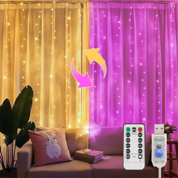 suddus Curtain Lights for Bedroom, 200 Led Hanging String Light Outdoor, Fairy Curtain Lights Indoor for Christmas, Dorm, Wall, Backdrop, Window, Wedding, Party, Birthday Decor, Warm White