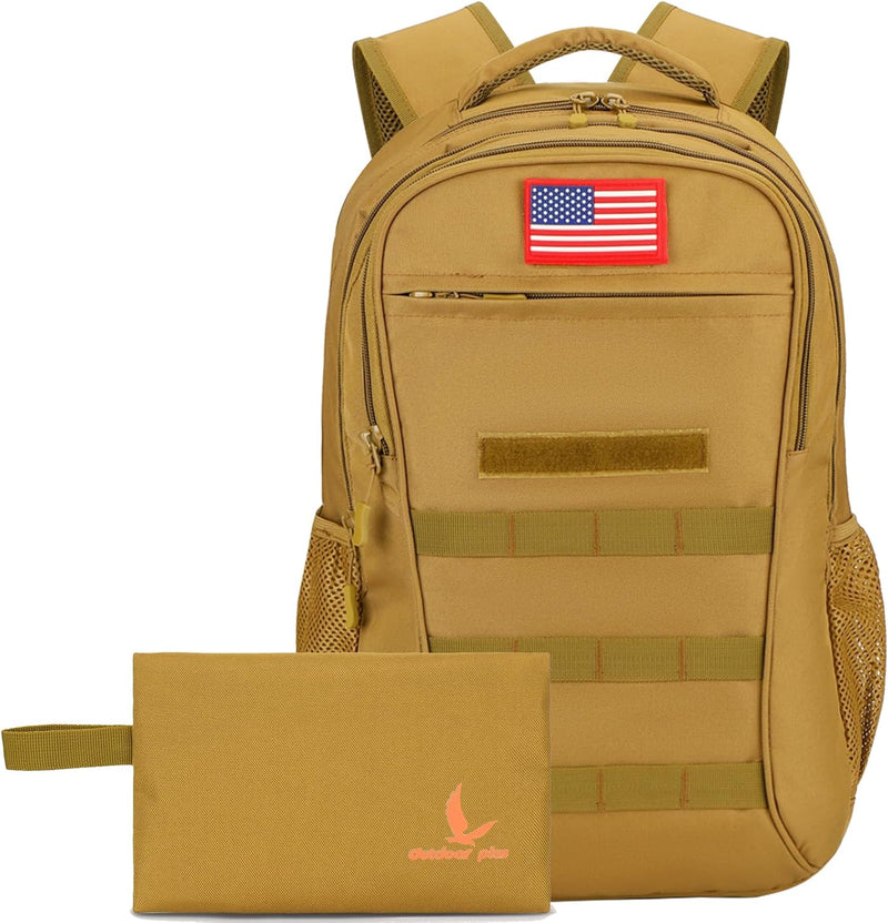 outdoor plus Camo Backpack,Military Boys Backpack for School with USB Port,30l Small Tactical Backpack for Outdoor Travel Camping Waterproof