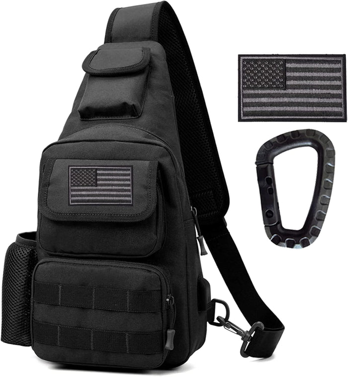 Tactical Shoulder Bag - 1000D Molle Military Backpack Outdoor Daypack Chest Pack (Darkgray)