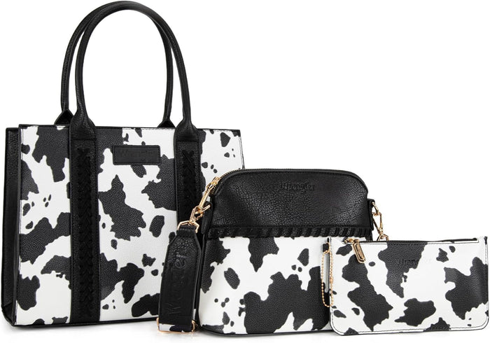 Wrangler 3Pcs Purses for Women Tote Bag Crossbody Handbag Sets with Strap