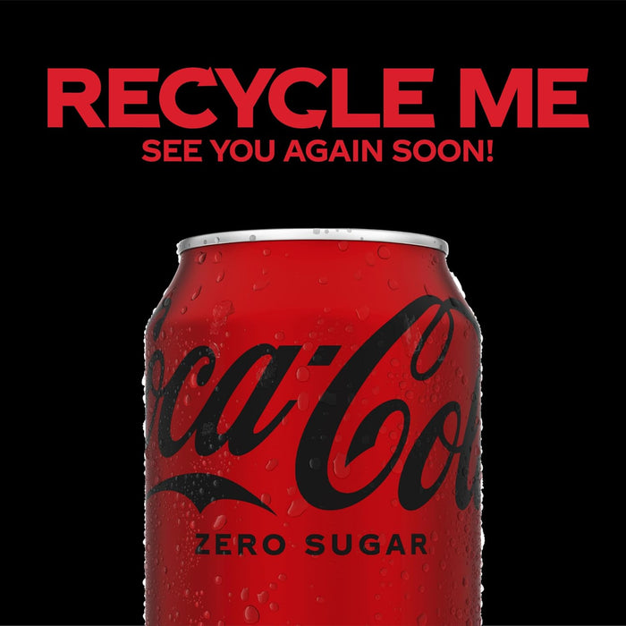 Coca-Cola Zero Sugar Soda, 12 fl oz Cans, 12 Pack - Classic Cola Soft Drink Fridge Pack