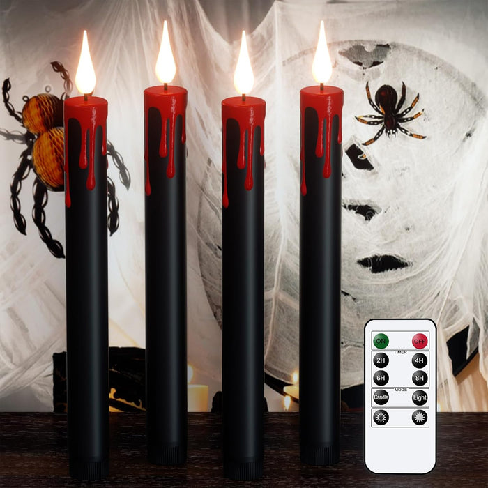 GenSwin Flameless Candles Black 4 Pcs
