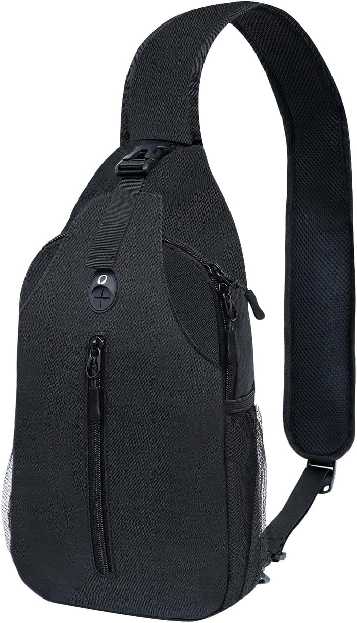 Sling-Bag Crossbody-Bag Women-Men Backpack-Daypack - Hiking Chest Travel with Water Bottle Pocket Portable Hiking Daypacks For Women Black