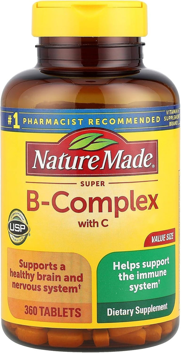 Nature Made Super B Complex with Vitamin C and Folic Acid, Dietary Supplement for Immune Support, 140 Tablets, 140 Day Supply
