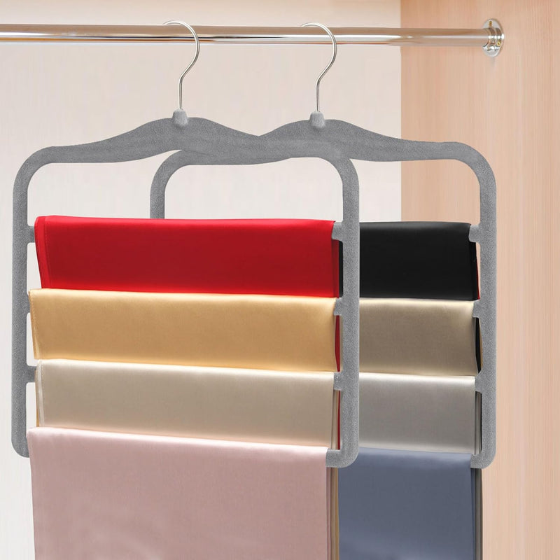 Closet Organizers and Storage,3 Pack Organization and Storage Pants-Hangers-Space-Saving,Velvet Hanger for Dorm Room for College Students Girls Boys Guys Hanging Jean Scarf