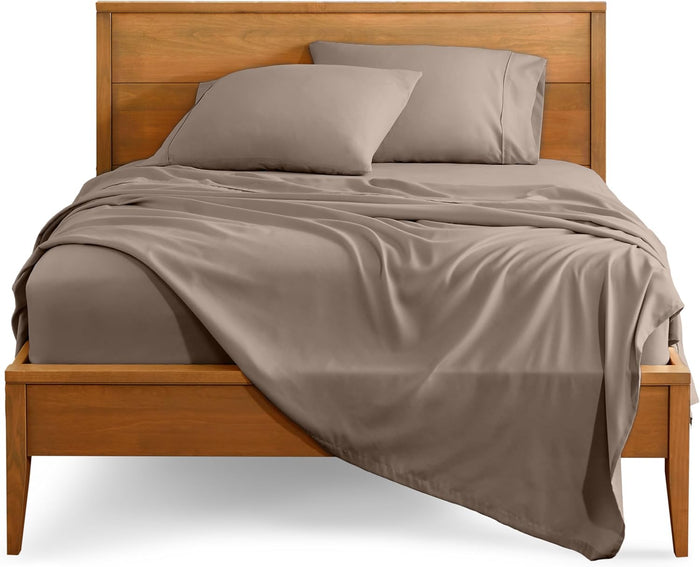 Bare Home Queen Sheet Set - Luxury 1800 Ultra-Soft Microfiber - Double Brushed - Deep Pockets - Easy Fit - 4 Piece Set - Bedding Sheets & Pillowcases (Queen, Cloud Grey)