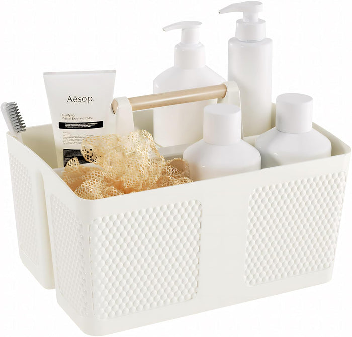 Shower Caddy Portable and Cleaning Caddy Organizer for Bathroom, Kitchen, Toiletries Storage ，Caddy organizer with handle, Rust-Resistant, Durable Material (Black, 9.36" L×7.73" W×7.24" H)