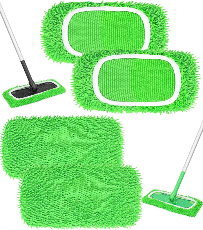 Reusable Wet Pads Refill for Swiffer Sweeper Mop, Dry Sweeping Cloths & Wet Mopping Cloths for Household Cleaning, Washable Microfiber Pads for Wood Floors, 6 Pack
