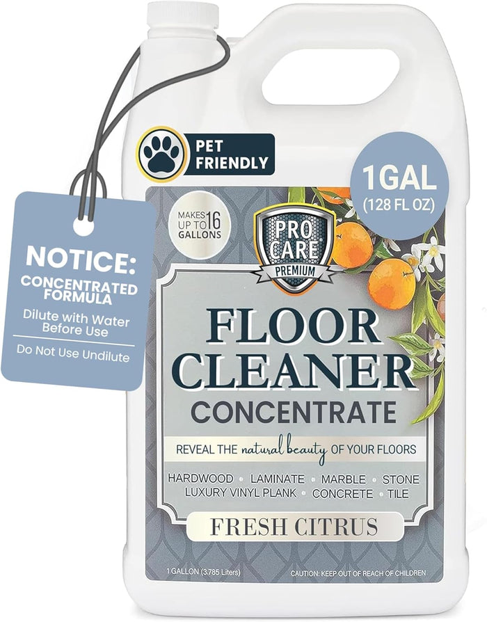 ProCare Citrus Floor Cleaner (Made in USA) | Tile, Stone, Laminate, Vinyl & Natural Wood Floor Cleaner for Mopping, Floor Cleaning Solution with Citrus Aroma - 32oz / 0.95L Spray Bottle