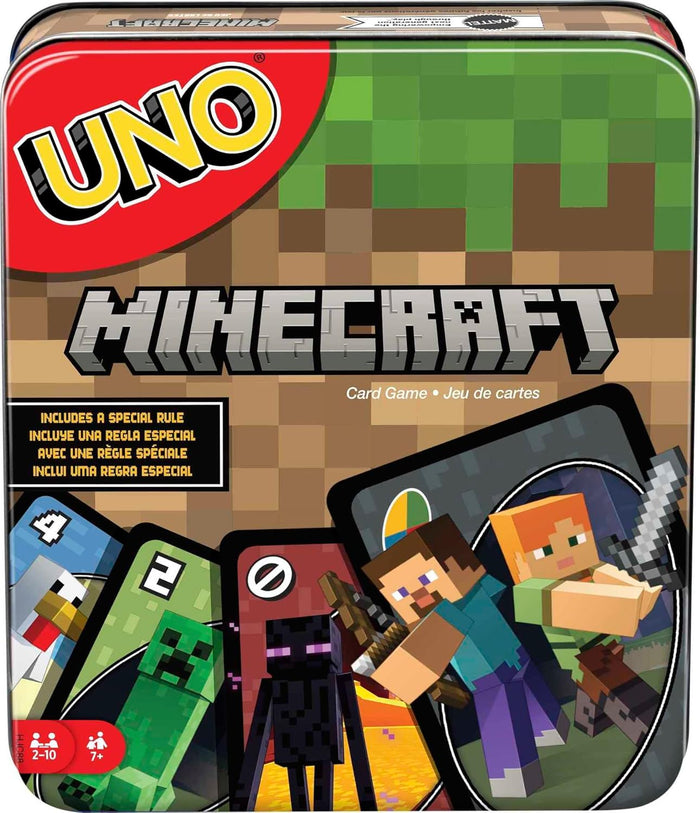 Mattel Games UNO Card Game in a Collectible Storage Tin for Kids, Adults, Families, Parties & Travel, 2 to 10 Players (Amazon Exclusive)