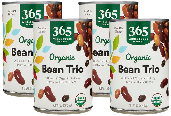 365 by Whole Foods Market, Organic Bean Trio (Kidney, Pinto, & Black Beans), 15 Ounce