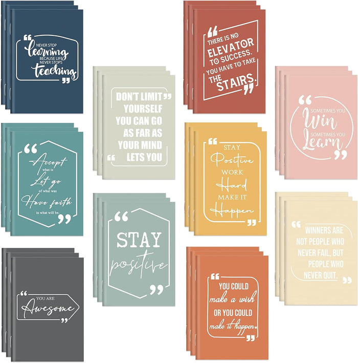 Fulmoon 30 Pcs Inspirational Notepads Pocket Motivational Notebook Mini Notebooks Small Lined Inspiring Journals for Class Students Nurses Employees Team Valentines Gifts (Multicolor)