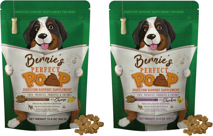 Perfect Poop Digestion & General Health Supplement for Dogs: Fiber, Prebiotics, Probiotics & Enzymes Relieve Digestive Conditions, Optimize Stool, and Improve Health (Chicken, 30.0 oz)