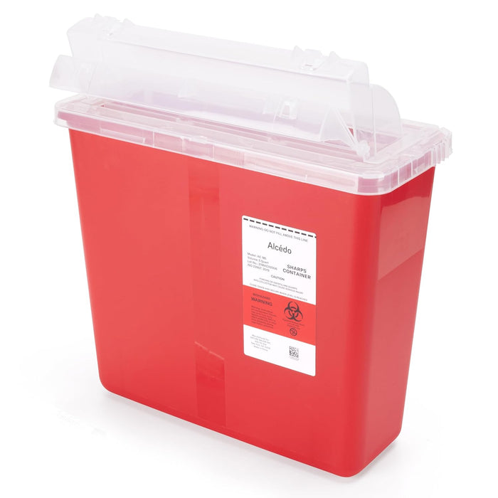 Alcedo Sharps Container for Home Use 1 Quart (1-Pack) | Biohazard Needle and Syringe Disposal | Small Portable Container for Travel and Professional Use